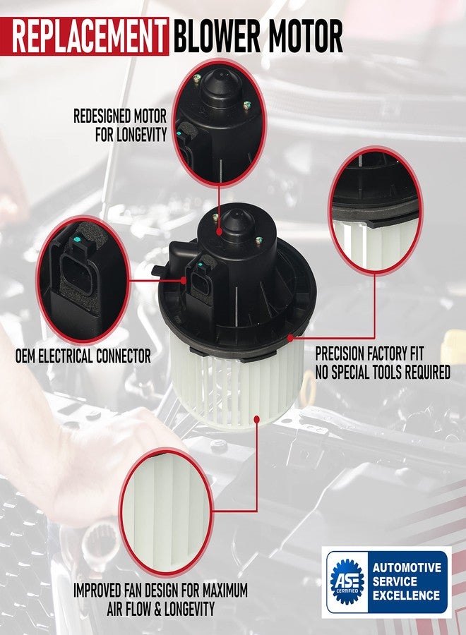 AA Ignition AC Heater Blower Motor - Compatible with Chevy, GMC & Other GM Vehicles - Silverado, Tahoe, Avalanche, Suburban, Escalade, Sierra, Yukon, H2 - Replaces 15-81683, 22741027, 20760618, 700164 - ATC - Image 4